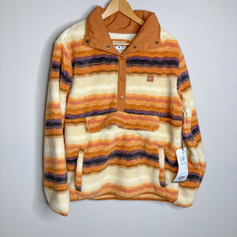 Billabong Adventure Division Fleece Switchback Pullover Women's Size XL Stripes